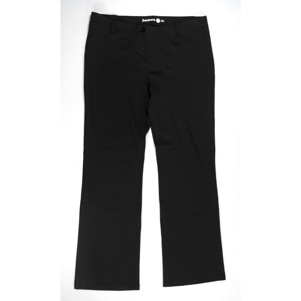 Betabrand Dress Pant Yoga Pants Black Straight Leg Slacks Womens 2XL Long